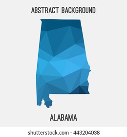 Alabama map in geometric polygonal,mosaic style.Abstract tessellation,modern design background. Vector illustration EPS8