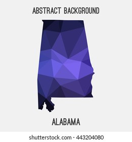 Alabama map in geometric polygonal,mosaic style.Abstract tessellation,modern design background. Vector illustration EPS8