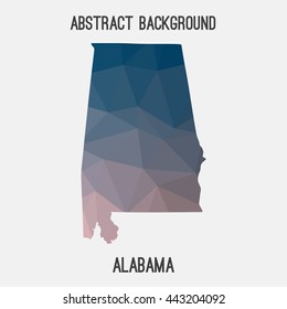 Alabama map in geometric polygonal,mosaic style.Abstract tessellation,modern design background. Vector illustration EPS8