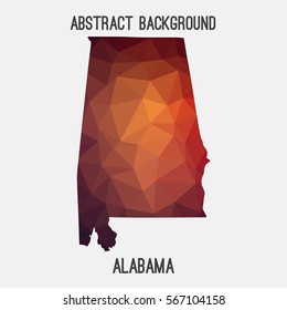 Alabama map in geometric polygonal,mosaic style.Abstract tessellation,modern design background. Vector illustration EPS8
