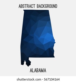 Alabama map in geometric polygonal,mosaic style.Abstract tessellation,modern design background. Vector illustration EPS8