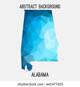 Alabama map in geometric polygonal,mosaic style.Abstract tessellation,modern design background,low poly. Vector illustration.