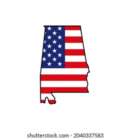 Alabama map icon. Alabama icon vector
