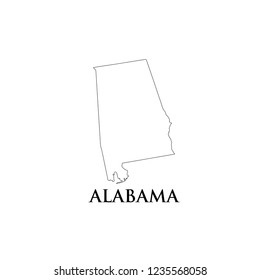 Alabama map icon vector illustration.