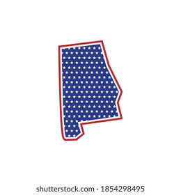 Alabama map logo vector on white background