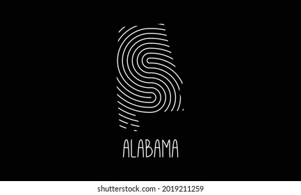 Alabama  Map Of Nevada   Filled with Fingerprint Pattern icon logo design Vector illustration symbol