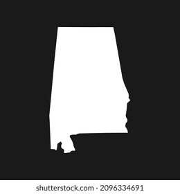 Alabama map on black background