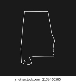 Alabama map on black background