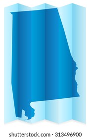 Alabama map on a white background. Vector illustration.