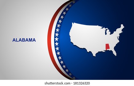 Alabama map vector background