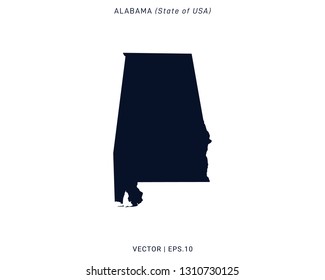 Alabama Map Vector Design Template