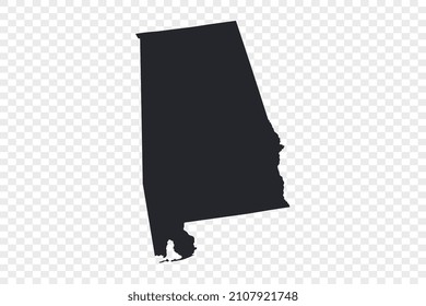 Alabama map vector, Not isolated on transparent background