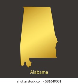 Alabama Mapborder Golden Gradient Vector Illustration Stock Vector ...