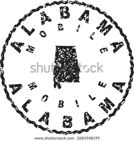 Alabama Mobile Round Seal Map Design