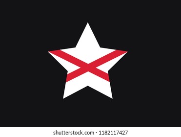 Alabama national flag star shape country emblem state symbol