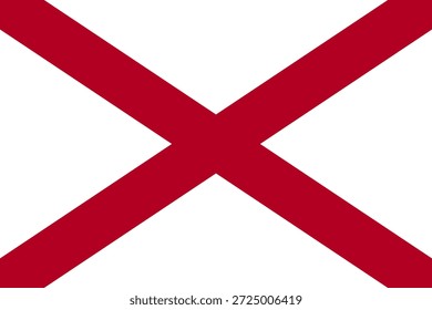 Bandeira oficial do Alabama. Parte dos Estados Unidos. Design limpo para impressão, Web ou uso educacional. Ilustração vetorial.