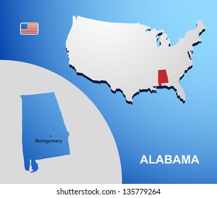 Alabama on USA map