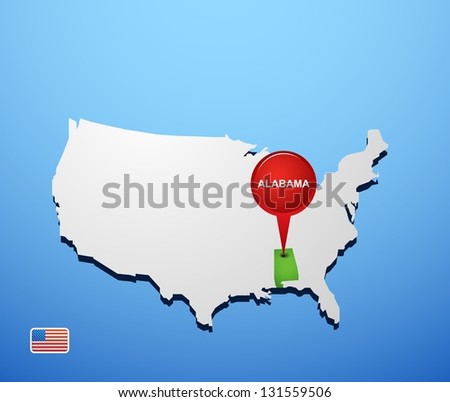 Alabama on USA map