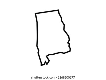 Alabama outline map state shape 