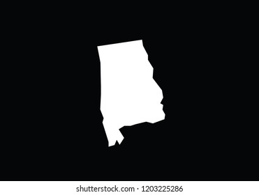 Alabama outline map state shape borders USA America
