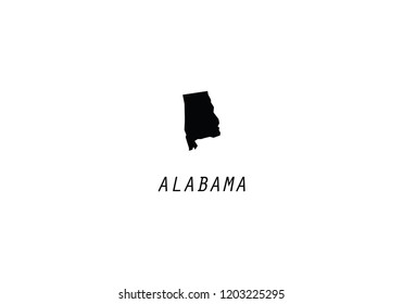Alabama outline map state shape borders USA America