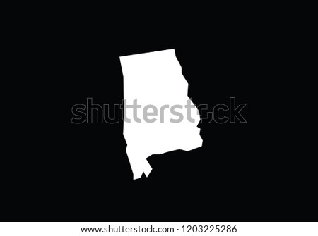 Alabama outline map state shape borders USA America