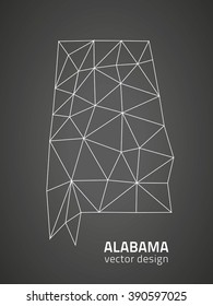 Alabama outline map, USA state