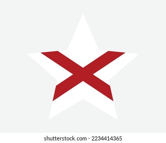 Alabama Star Flag. AL USA Star Shape State Flag. Alabamian US Banner Icon Symbol Vector Flat Artwork Graphic Illustration svg