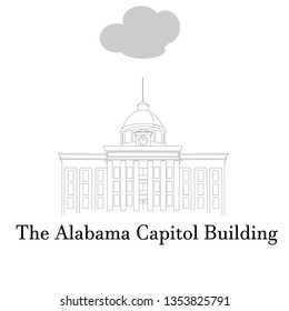 Alabama State Capitol Building Vector Art