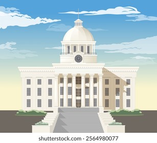 Alabama State Capitol - Montgomery, USA - Stock Illustration as EPS 10 File