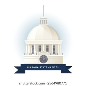 Alabama State Capitol - Montgomery, USA - Stock Illustration as EPS 10 File