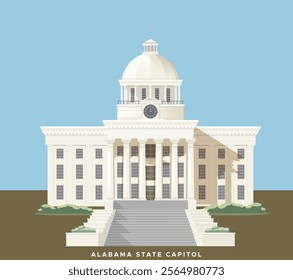 Alabama State Capitol - Montgomery, USA - Stock Illustration as EPS 10 File