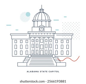 Alabama State Capitol - Montgomery, USA - Stock Illustration as EPS 10 File