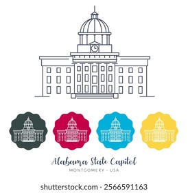 Alabama State Capitol - Montgomery, USA - Stock Illustration as EPS 10 File