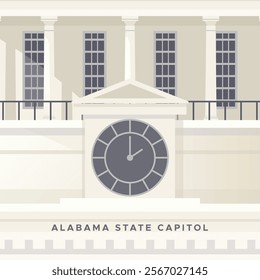 Alabama State Capitol - Montgomery, USA - Stock Illustration as EPS 10 File