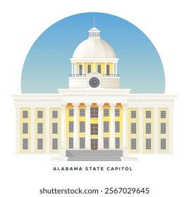 Alabama State Capitol - Montgomery, USA - Stock Illustration as EPS 10 File