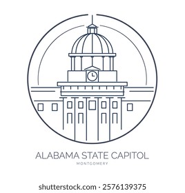 Alabama State Capitol - Montgomery, USA - Stock Illustration as EPS 10 File