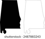 Alabama state contour outline silhouette map