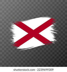 Alabama state flag in brush style on transparent background. Vector illustration.