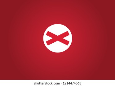 Alabama state flag circle shape vector illustration 
