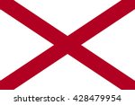 Alabama state flag, official colors and proportion correctly. National Alabama flag. Vector illustration. EPS10.