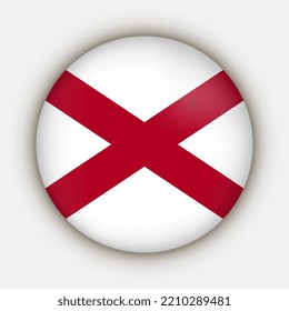 Alabama state flag. Vector illustration.