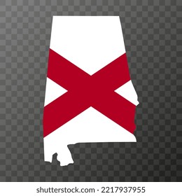 Bandera del estado de Alabama. Ilustración vectorial.