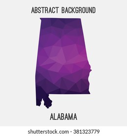 Alabama state map in geometric polygonal style.Abstract tessellation,modern design background. Vector illustration EPS8
