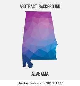 Alabama state map in geometric polygonal style.Abstract tessellation,modern design background. Vector illustration EPS8