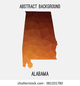 Alabama state map in geometric polygonal style.Abstract tessellation,modern design background. Vector illustration EPS8