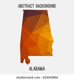 Alabama state map in geometric polygonal style.Abstract tessellation,modern design background. Vector illustration EPS8