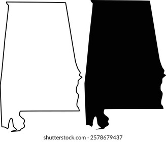Alabama state map icon design