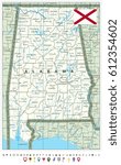 Alabama State Map and map pointers. Vector illustration.