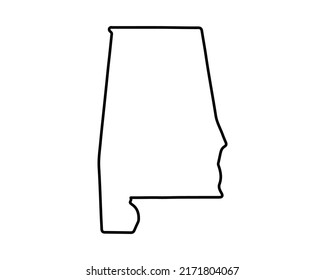Alabama state map. US state map. Alabama outline symbol. Vector illustration